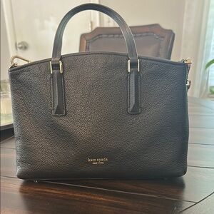 Kate Spade Black Leather Satchel Structured Design